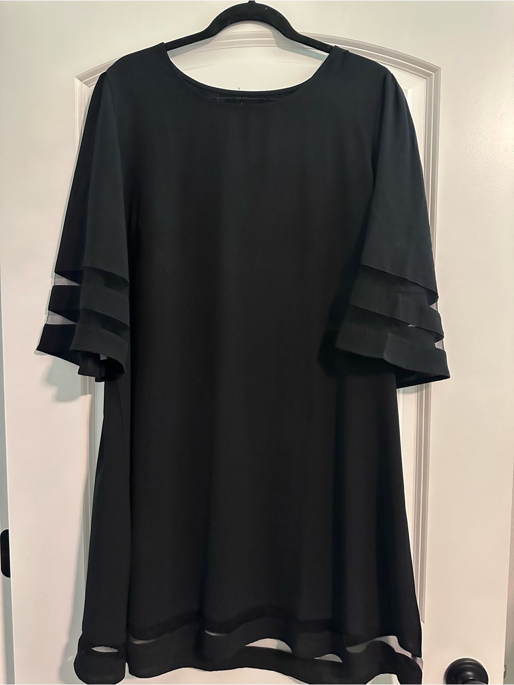 Amazon Black Layered Sleeve A-Line Dress